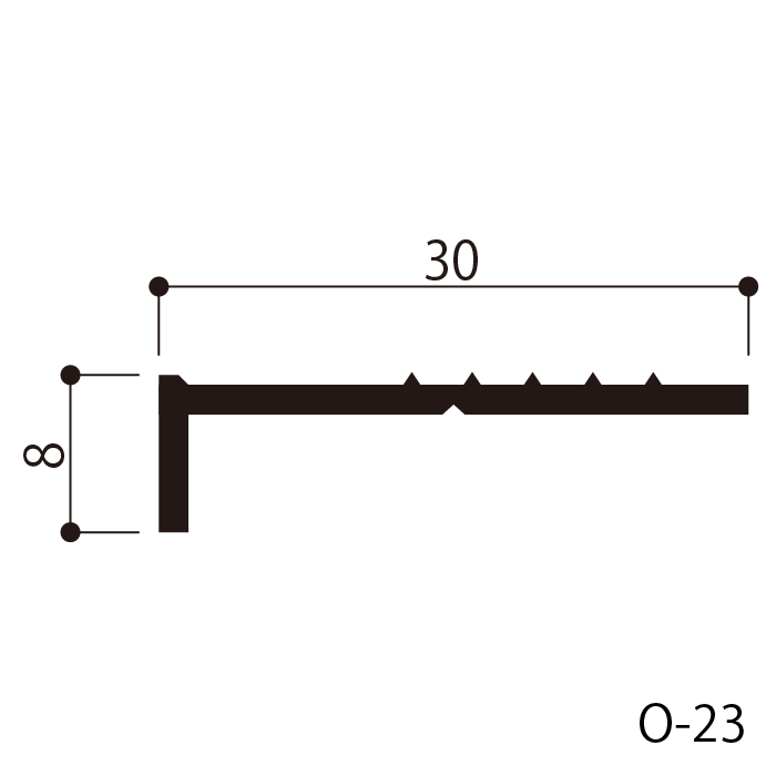 アルミアングル：O-22～O-40E - 成形伸縮目地やアルミ金物を取り扱う 